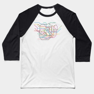 Tokyo Subway Map Baseball T-Shirt